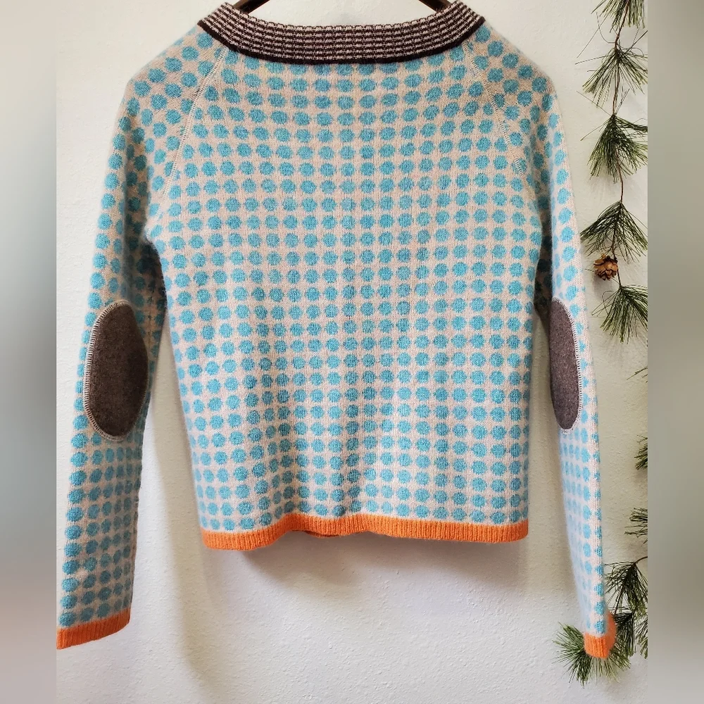 Orla Kiely Y2K Retro Polka Dot Lambswool Angora Cardigan - Picture 3 of 12